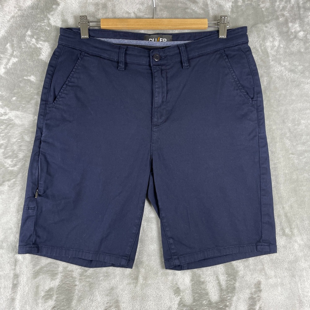 DU/ER Shorts Mens 32 Navy Blue Live Free Lightweight Stretch MSTS1013